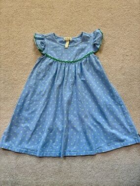 Matilda Jane Sky Blue Dress with Lime Green Dots